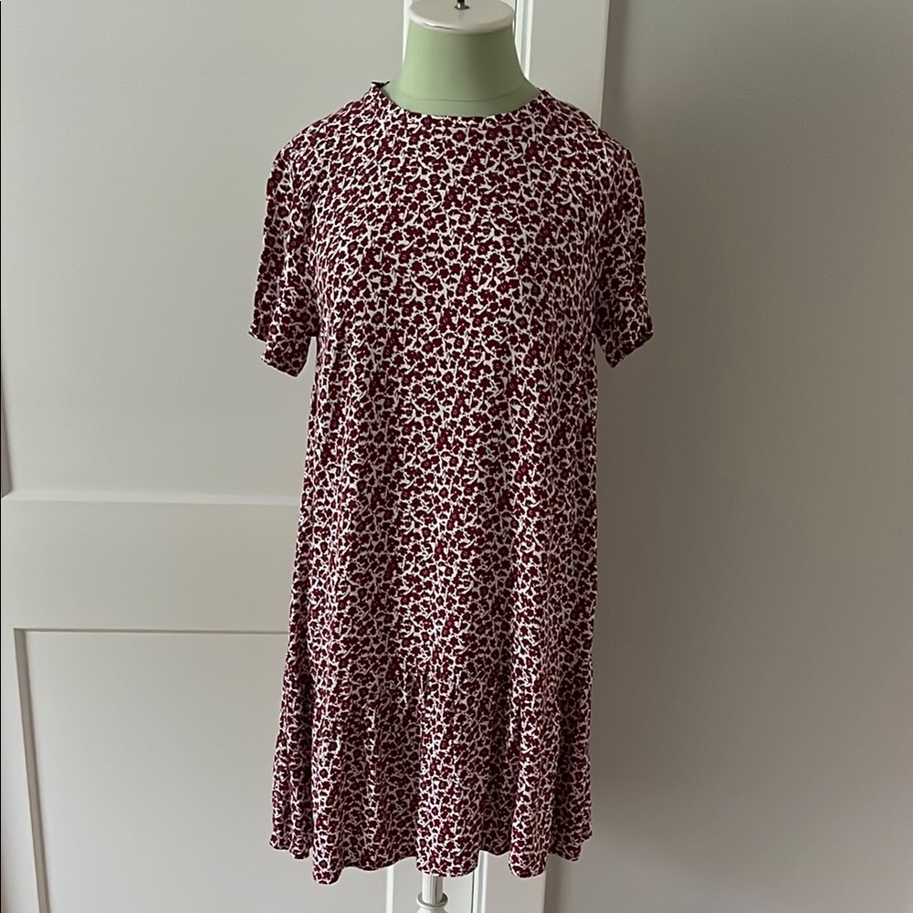 LOFT Red and White Mini Sundress